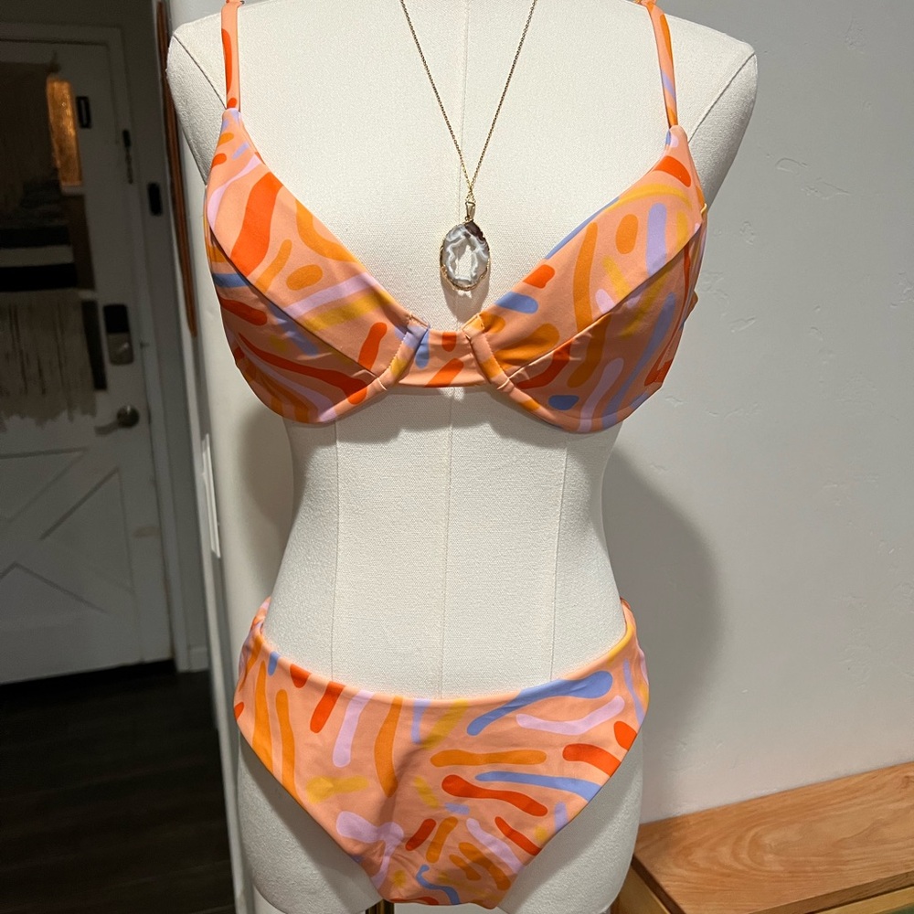 Aurielle Multicolor Bikini Set 70s Vibe